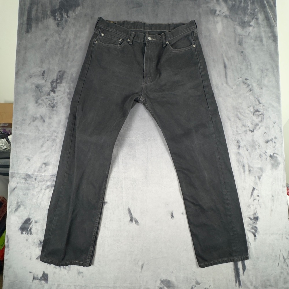 Levi's 505 Regular Fit Jeans Mens 38x32 Black Straight Leg Denim 00505-0260
